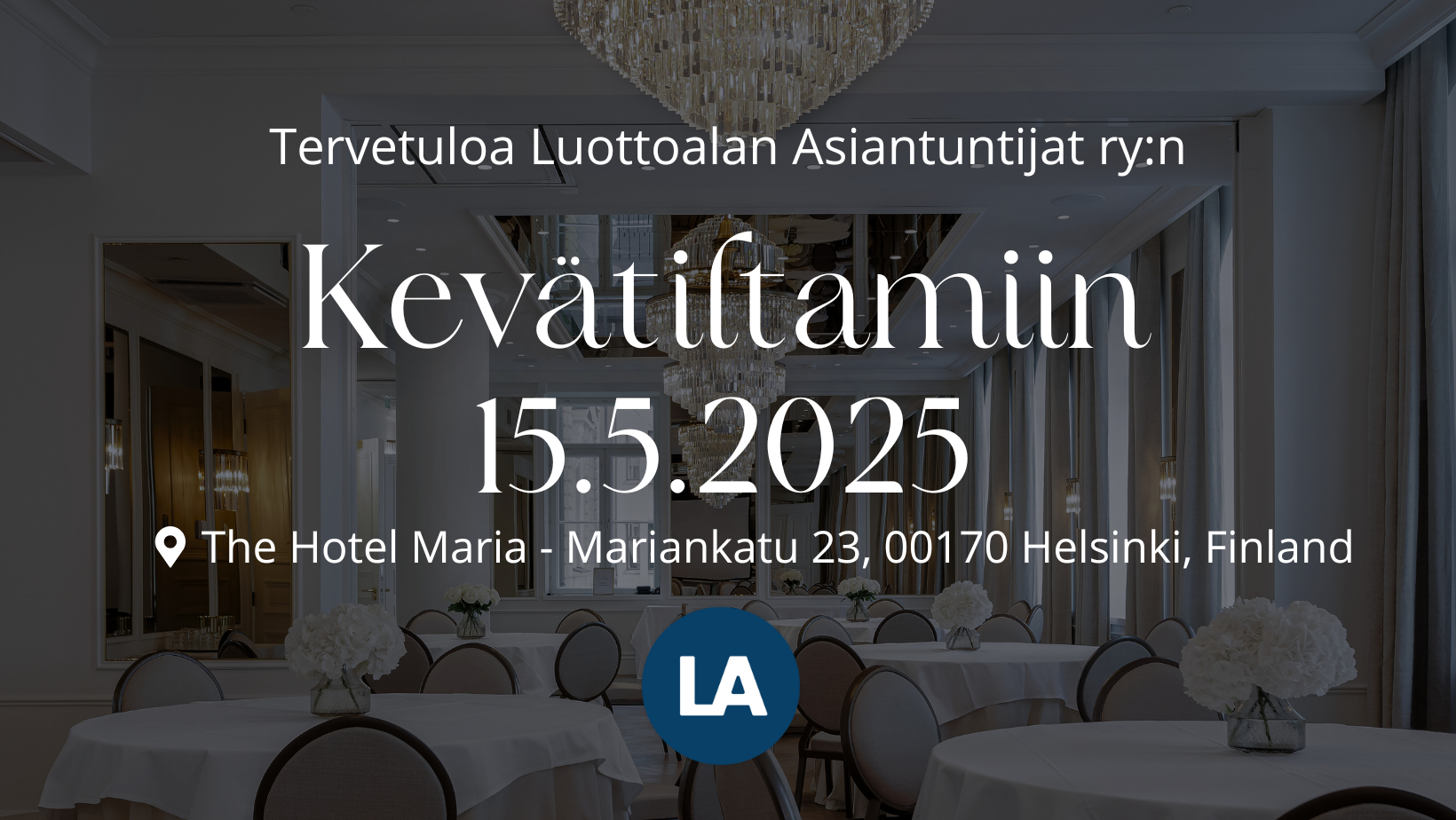Kevätiltamat 25_juhlasali_tervetuloa